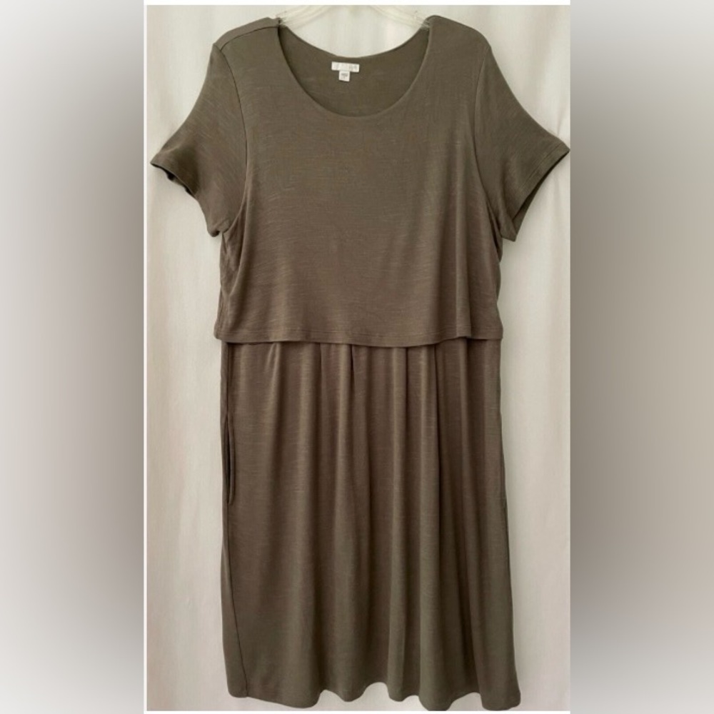 J. Jill Olive Green Layered Dress